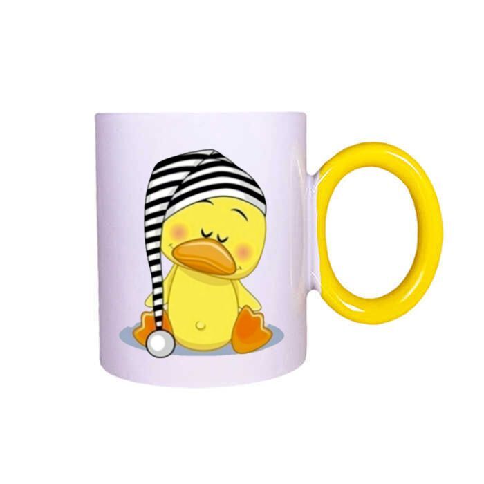 Süblimasyon Sarı Yuvarlak Saplı Kupa - 1