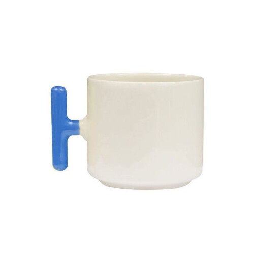 Sublimasyon Seramik T Kupa Bardak Sapı Mavi - 