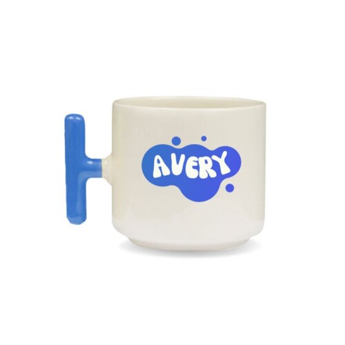 Sublimasyon Seramik T Kupa Bardak Sapı Mavi - (1)