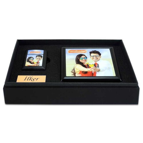 Sublimasyon Sigara Kutusu ve Çakmak Seti - (1)