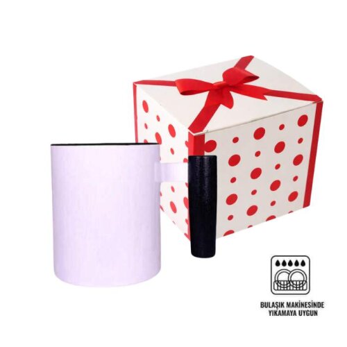 Süblimasyon Siyah Ahşap Saplı ve İçli Kupa UC - (1)