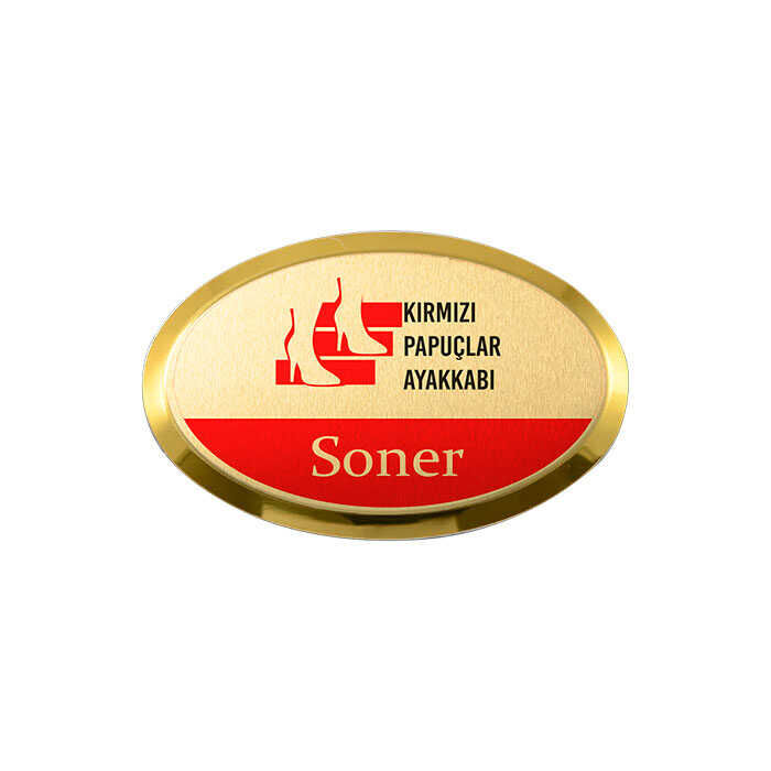 Sublimasyon Yaka İsimlik Metal KC3008 Altın Oval - 1