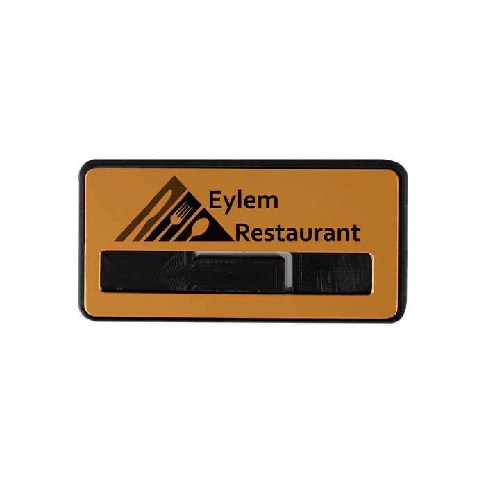 Sublimasyon Yaka İsimlik Plastik KC3020 Altın Dikd - 1