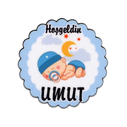 Sublimasyon Yaka Rozeti HDF Papatya 4,5x4,5cm - 