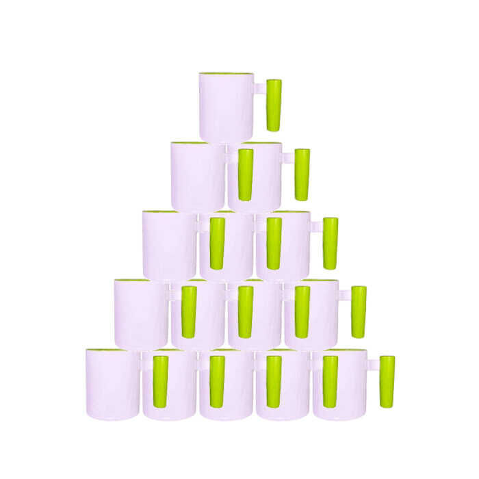 Süblimasyon Yeşil Ahşap Saplı ve İçli Kupa UC Ksz - 2