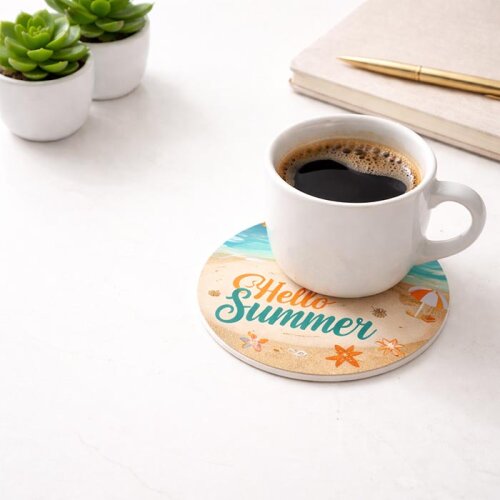 Sublimasyon Yuvarlak Bardak Altlığı HDF - (1)