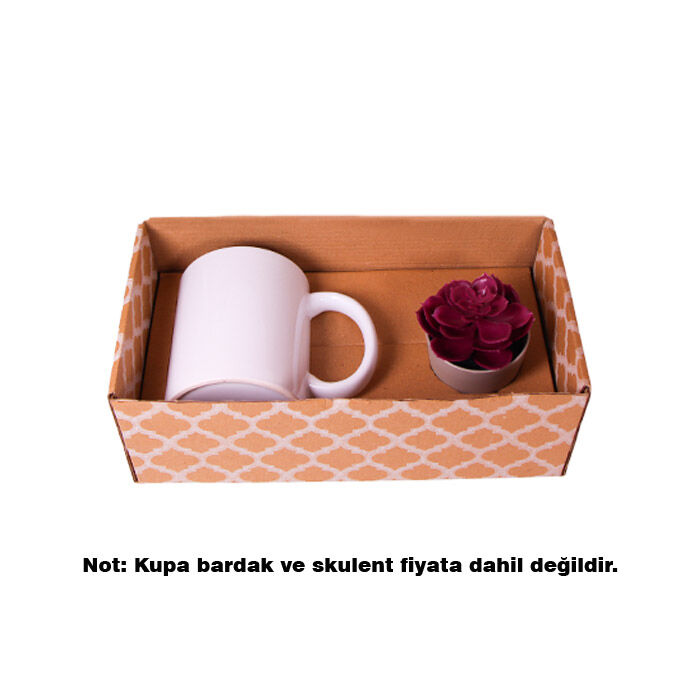Tekli Kupa Hediye Kutusu 1325 Antik Beyaz - 1