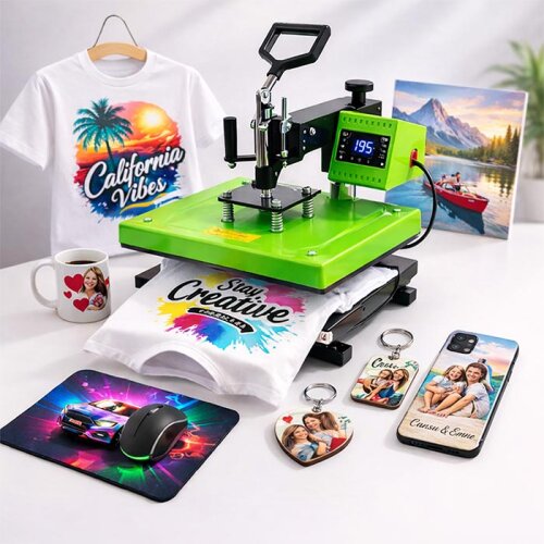 Tişört Baskı Makinası 38x38 HP3805B Yeşil - 4