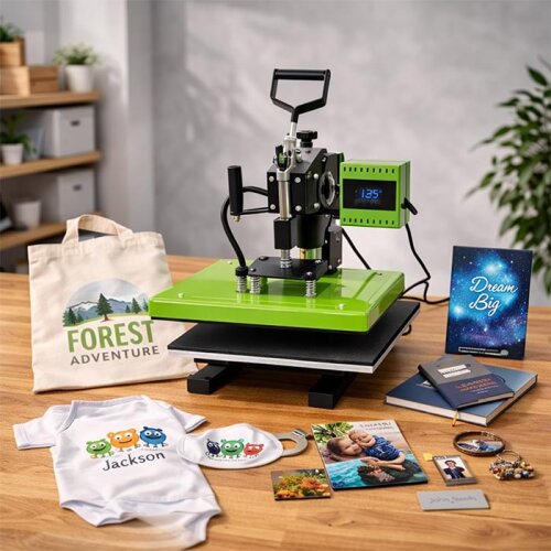 Tişört Baskı Makinası 38x38 HP3805B Yeşil - (1)