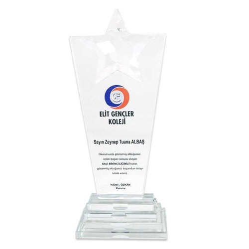 Kristal Plaket KC-1022 Kristal Yıldızlı - 