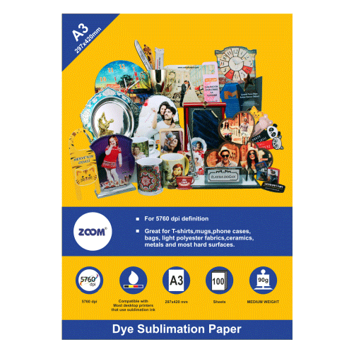 ZOOM A3 Süblimasyon Transfer Kağıdı 90gr - 1