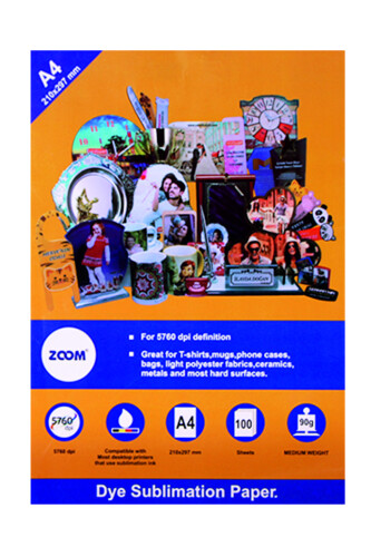 ZOOM A4 Süblimasyon Transfer Kağıdı 90gr - sanalbayim